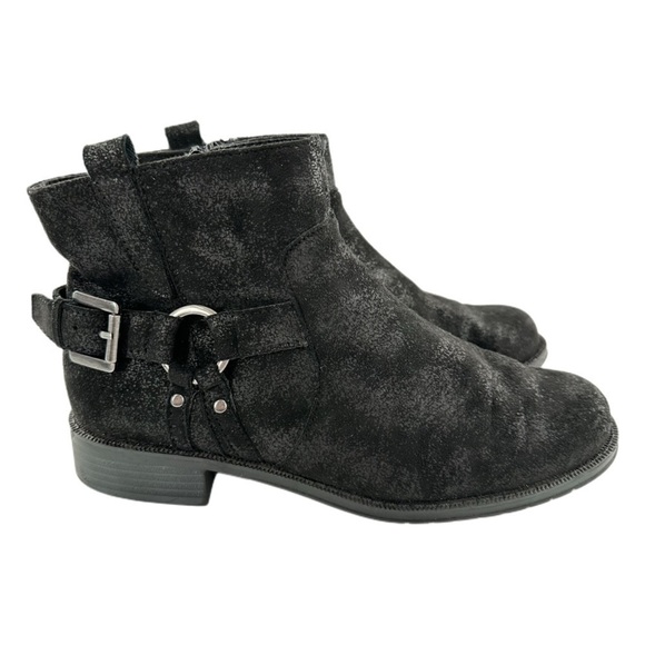 Aerosoles Sweet Ride Harness ankle booties size 8.5 black faux suede boots - Picture 1 of 11